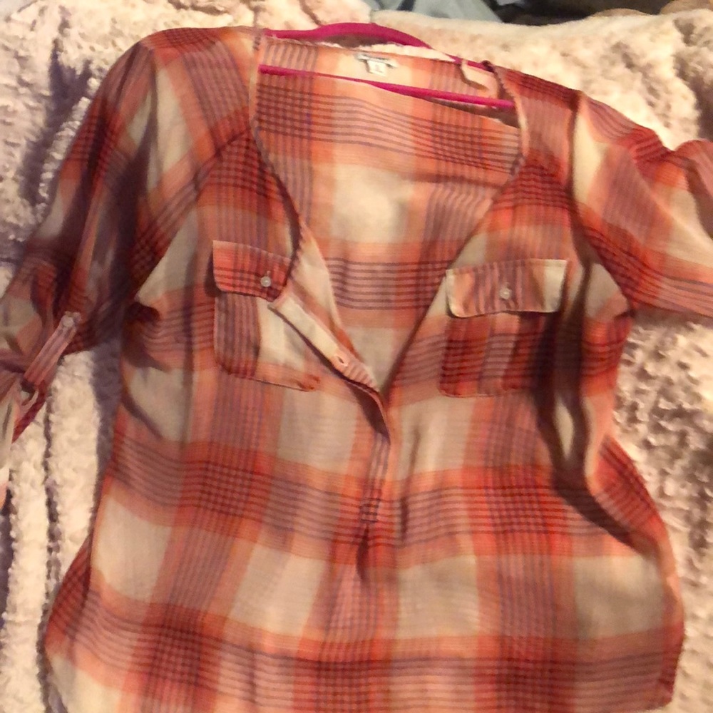 Plaid chambray shirt